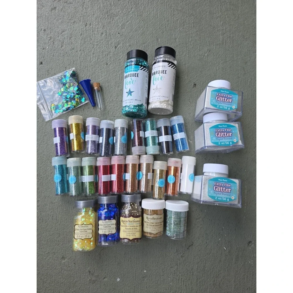 Martha Stewart Heidi Swapp Recollections Glitter Embossing Craft Lot 30pc E3